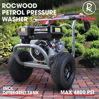 Petrol Pressure Washer RocwooD RS820 Max 4800PSI 4 Stroke Engine 9.5L/min 7HP