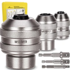 Tap Sockets, 6-Piece Tap Socket Set, Extraction Tool, CR-MO Steel, Adjustable...