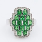 Rich Green Tsavorite Ring 14K Solid White Gold Natural Green GemStones — photo 6