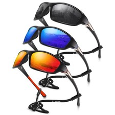 3 Pack Polarized Sports Sunglasses for Men, Mens Sunglasses Wrap Around UV400...