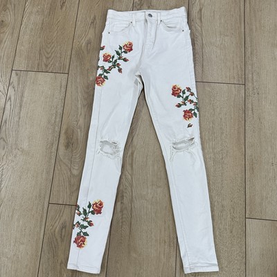 TOPSHOP MOTO JAMIE Jeans Women's White Size W28 L34 