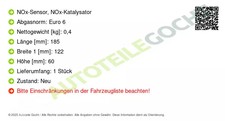 Dinex NOx Sensor Katalysator Kat