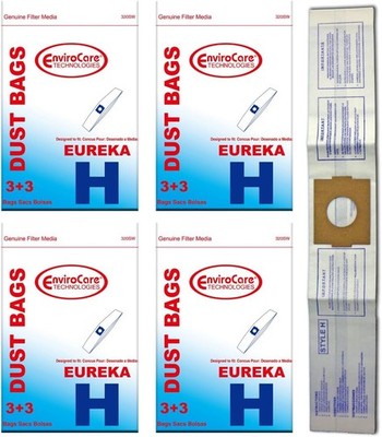 Replacement Vacuum Cleaner Dust Bags made to fit Eureka H Canisters. 12 bags