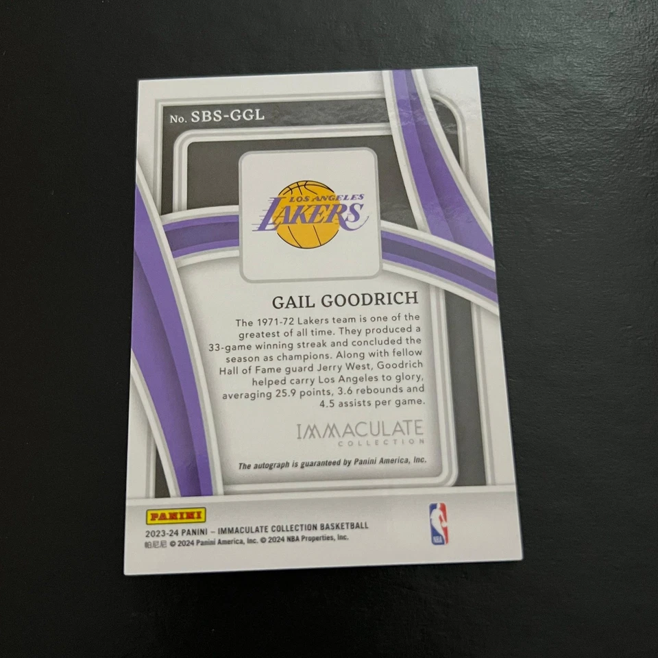 2023-24 Panini Immaculate Shadowbox Signatures Auto Gail Goodrich /99 Lakers - Image 2 of 2