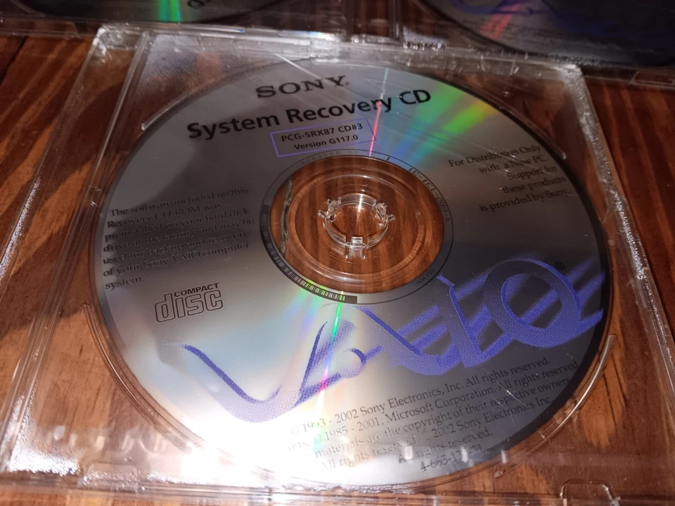 Sony VAIO System Recovery 3 CD's PCG-SRX87 Version G117.0 - Image 4 of 4