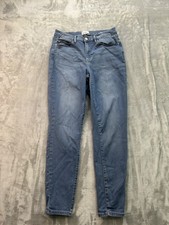 Nicole Miller Jeans Womens Sz 8 Blue High Rise Skinny Stretch Light Whiskered