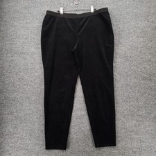 Eileen Fisher Pants Womens XL Black High Rise Tapered Leg Stretch Organic Cotton