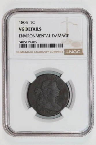 1805 DRAPED BUST LARGE CENT NGC VG DETAILS