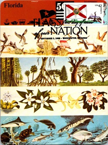 Dr Jim Stamps Maximum Card Florida State Flag 42C Flags Of Our Nation Fdc