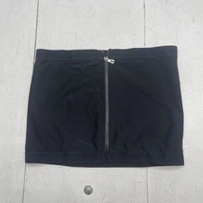 Women's Black Full Zip Up Hook & Loop Waist Shaper Sweat Band Size Small Large