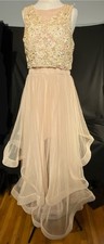 TLC Say Yes To The Prom Illusion Shimmer Prom Dress M. Size 11, Nude Color.