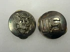 Original US Early WW2 Military Army Collar Silver Insignia Collar Disc Insignia