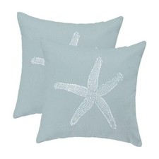 AEIOAE Seafoam Pillow Cover Pillow Covers 22" x 22" Pack of 1 Blue Starfish