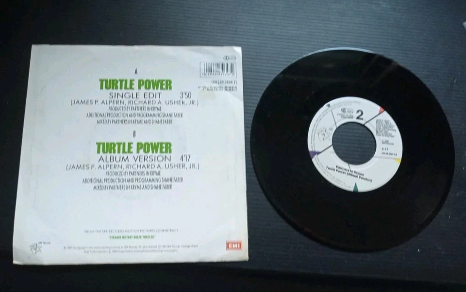 Vinyl Single 7 Inc Turtle Power - Partners In Kryme - Bild 2 von 2