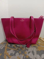 KATE SPADE NEW YORK EMILIA DEEP MAGENTA LEATHER LARGE TOTE 