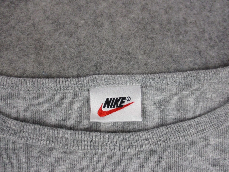 VINTAGE Nike Shirt Girls One Size Gray Air Swoosh Lightweight Crop Top USA - Image 4 of 4