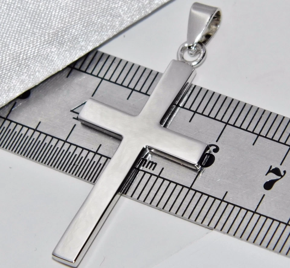 Solid Sterling Silver (925) LARGE Plain Cross Pendant - Image 1 of 4