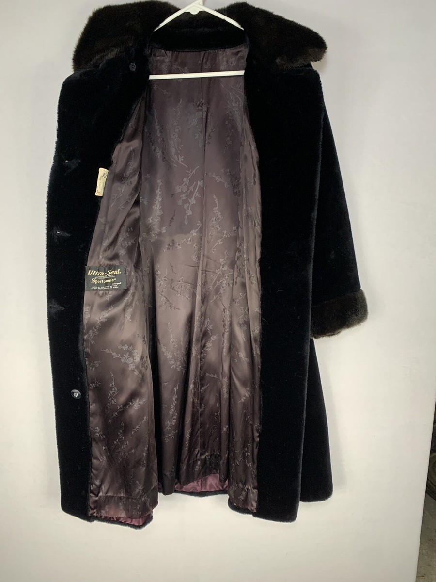 Vintage Black Faux Fur Coat Ultra-Seal Sportowne New York Vintage Black Faux Fur Coat Ultra-Seal Sportowne New York