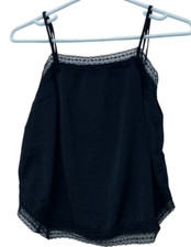 Abercrombie Fitch Tank Top Womens XS Black Lace Adjustable Strap Sleeveless