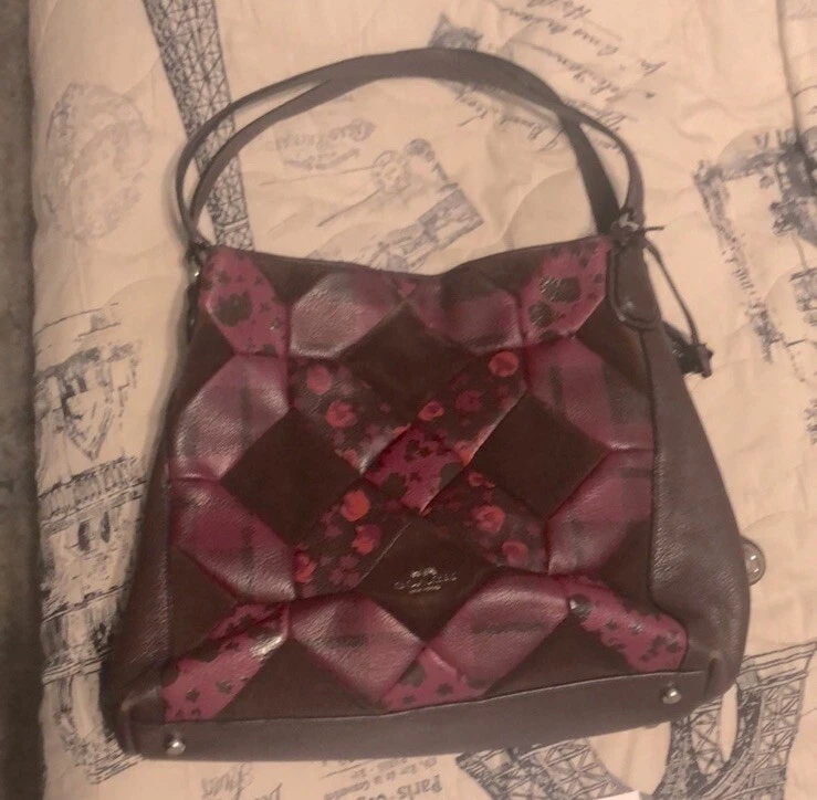 Coach Edie 31 Patchwork Leather Shoulder Bag Large Purple Women - Image 2 of 4