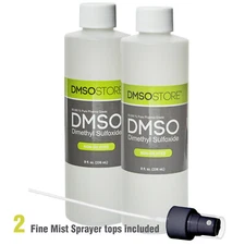 DMSO 8 oz. Bottle Non-diluted 99.995% Dimethyl Sulfoxide w/ Sprayer (2 pack)