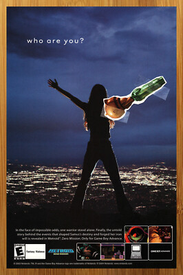 2004 Metroid: Zero Mission GBA Vintage Print Ad/Poster Samus Aran Official Art