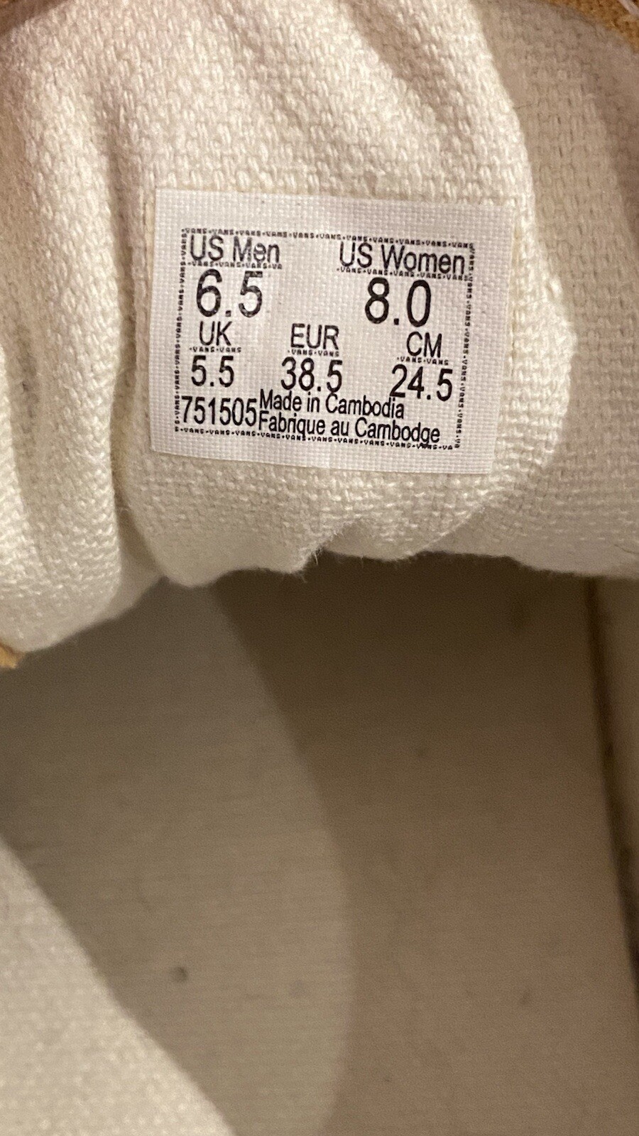 Vans Old Skool Skateboarding Low Sneakers Yellow / US Size Mens 6.5 Womens 8