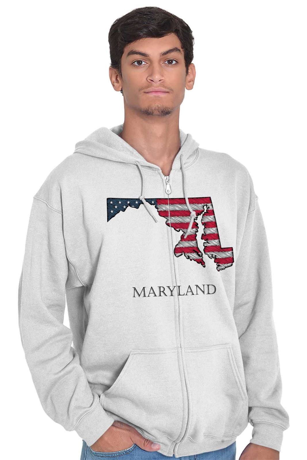 Felpa con cappuccio USA per uomo Bandiera americana Pullover