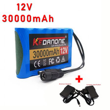 12V 30000mAh 3S2P Rechargeable Li-ion Battery Pack+12.6v Charger for CCTV Camera