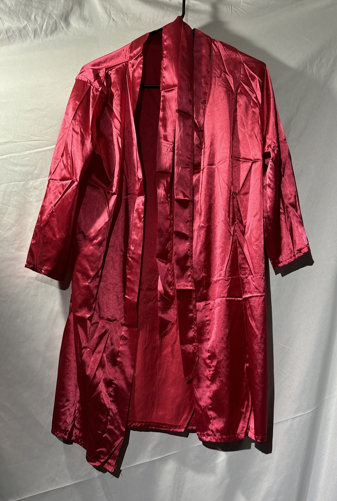 Sexy Robe Soft Satin Lingerie Dress Babydoll Nightgown Sleepwear Thigh Red OS