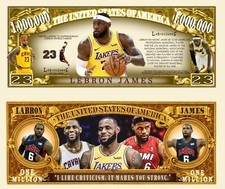 LEBRON JAMES MILLION DOLLAR BILL NOVELTY NOTE (2 Bills)