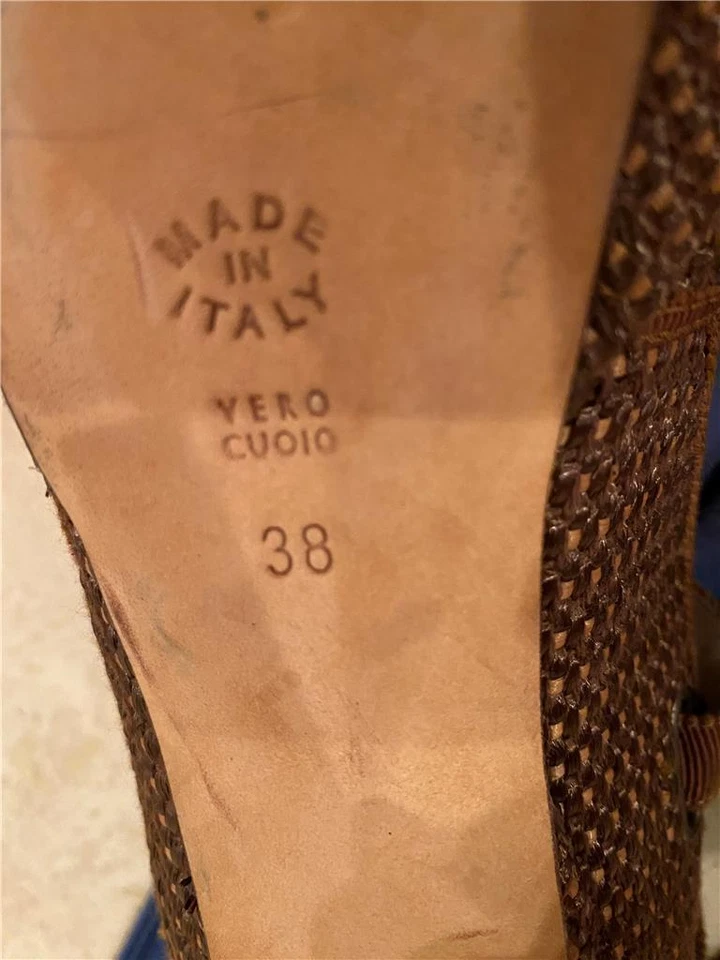 Sandálias plataforma ráfia Alberta Ferretti tamanho 38 - Imagem 4 de 4