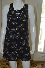 Womens FOREVER 21 Black Floral Sleeveless Mini Dress Size S