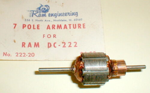 RAM DC 222 Slot Car Motor Armature 7 Pole 6 or 12 Volts 1960s Original NOS - Picture 1 of 5