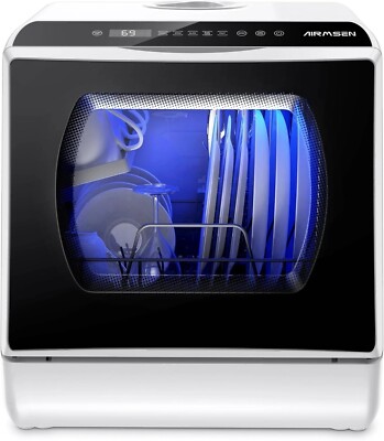 AIRMSEN Portable Countertop Dishwasher, 5-Liter Built-in Water Tank, AE-TDQR03