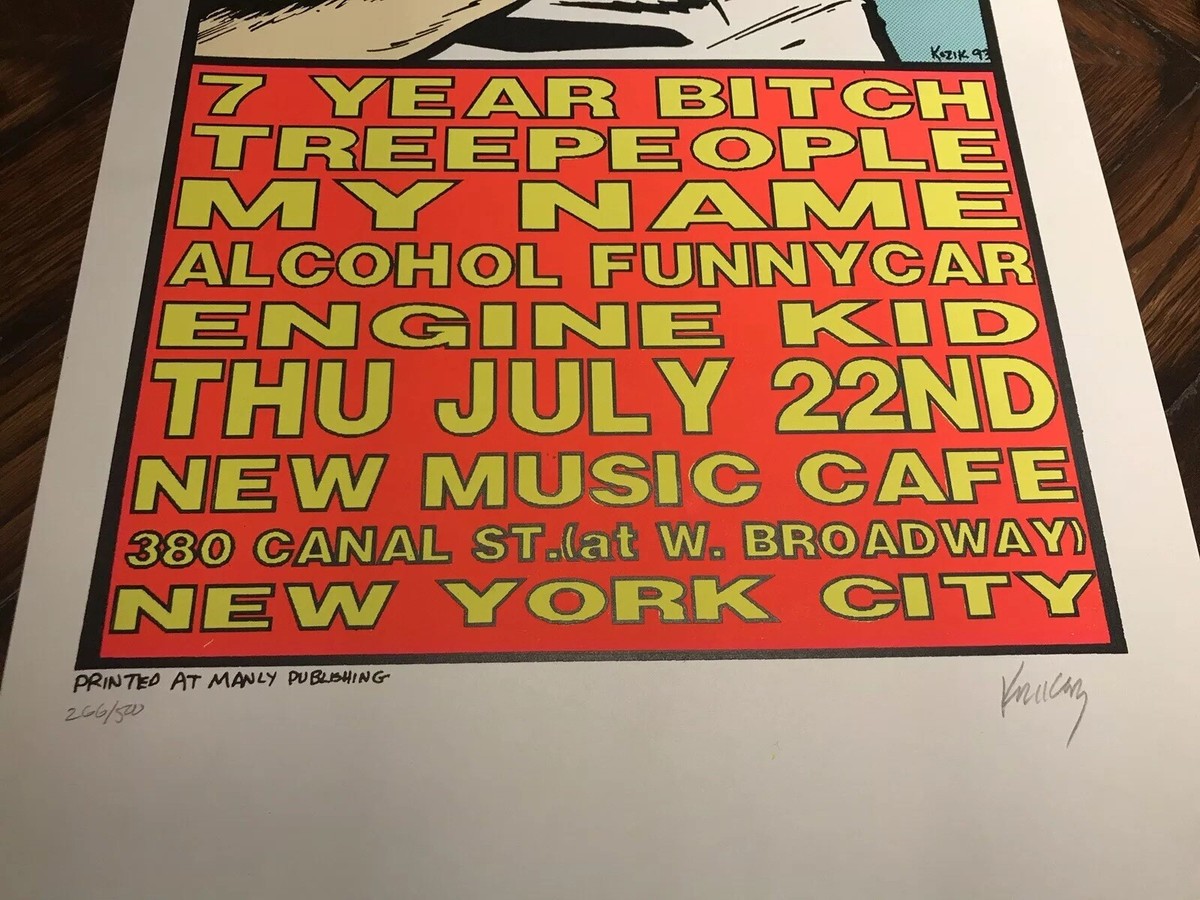 1993 artist FRANK KOZIK concert silkscreen POSTER 7 Year Bitch