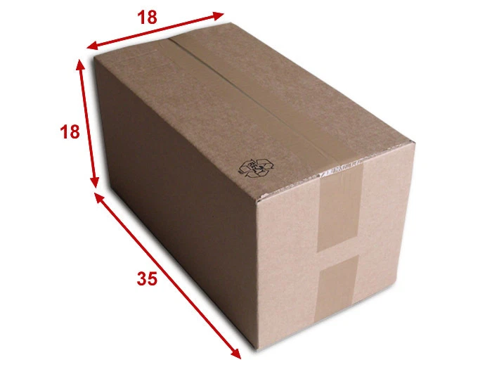 50 boîtes emballages cartons n° 44 - 350x180x180 mm - simple cannelure