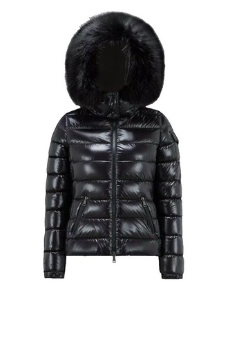 Moncler Down Jacket Coat Outer Nylon Quilted Fur Fox Long Hood Zip