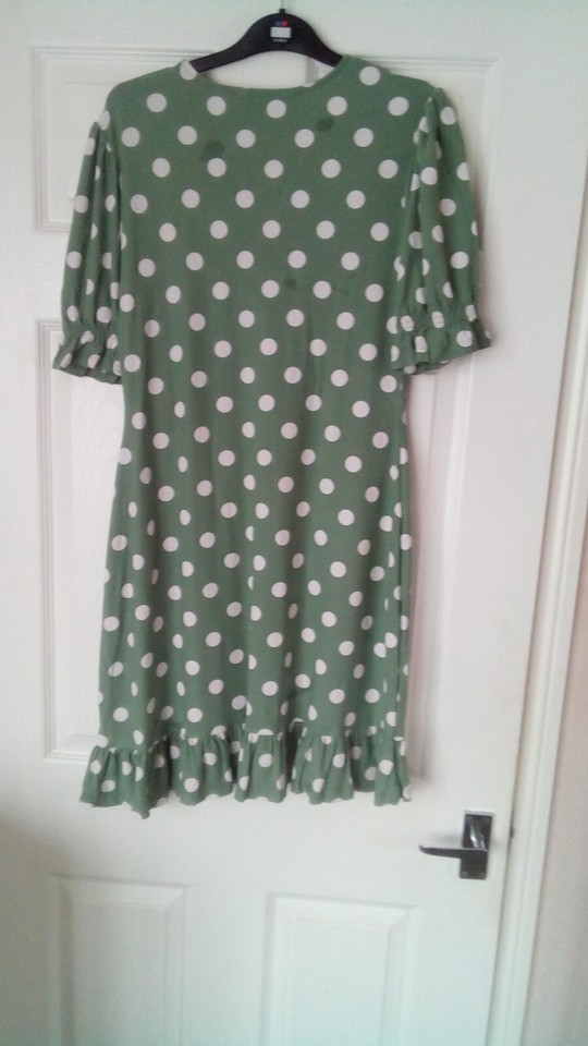 dress f&f green spotty size 12 viscose hardly worn eBay