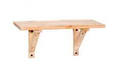 Wooden Shelf Kit, Single 435mm x190mm Solid Pine, Wall Mounted with Brackets