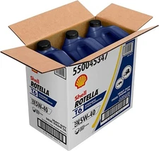 Shell Rotella T6 Full Synthetic 5W40 Diesel Engine Oil; Case of 3 -1 Gal Bottles