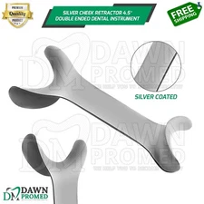 Silver Cheek Retractor 4.5″ Double Ended Orthodontic Dental Inst German Grade