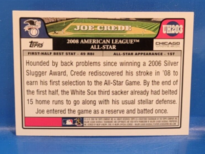 Joe Crede 3B White Sox Topps Baseball Card #UH203 2008 All-Stars