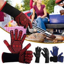 Heat Resistant BBQ Gloves Non-Slip 800 Degrees Grill Insulation Microwave Gloves