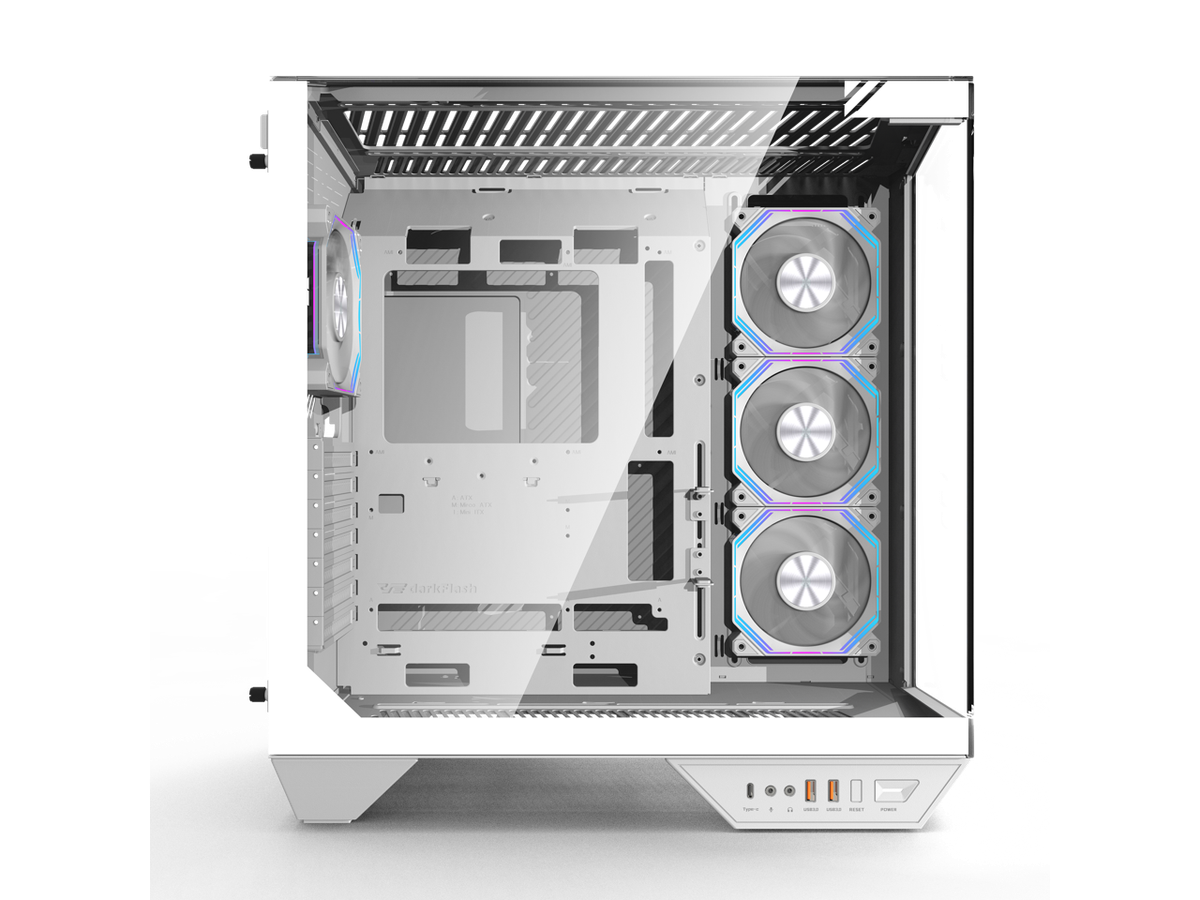 darkFlash DY470 White Steel / Tempered Glass ATX Black