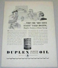 1940 Print Ad Duplex Marine Engine Oil Quaker State Oil City,PA