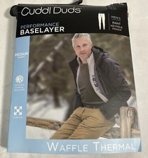 Cuddle Duds Men Baselayer Pants Waffle Thermal Bottoms Gray Size XL NEW