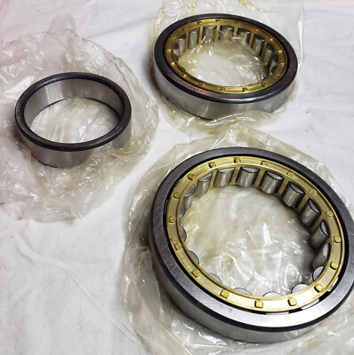 (2) FAG Cylindrical Roller Bearings, plus (1) Inner Ring , NU220E M1 C3 , New