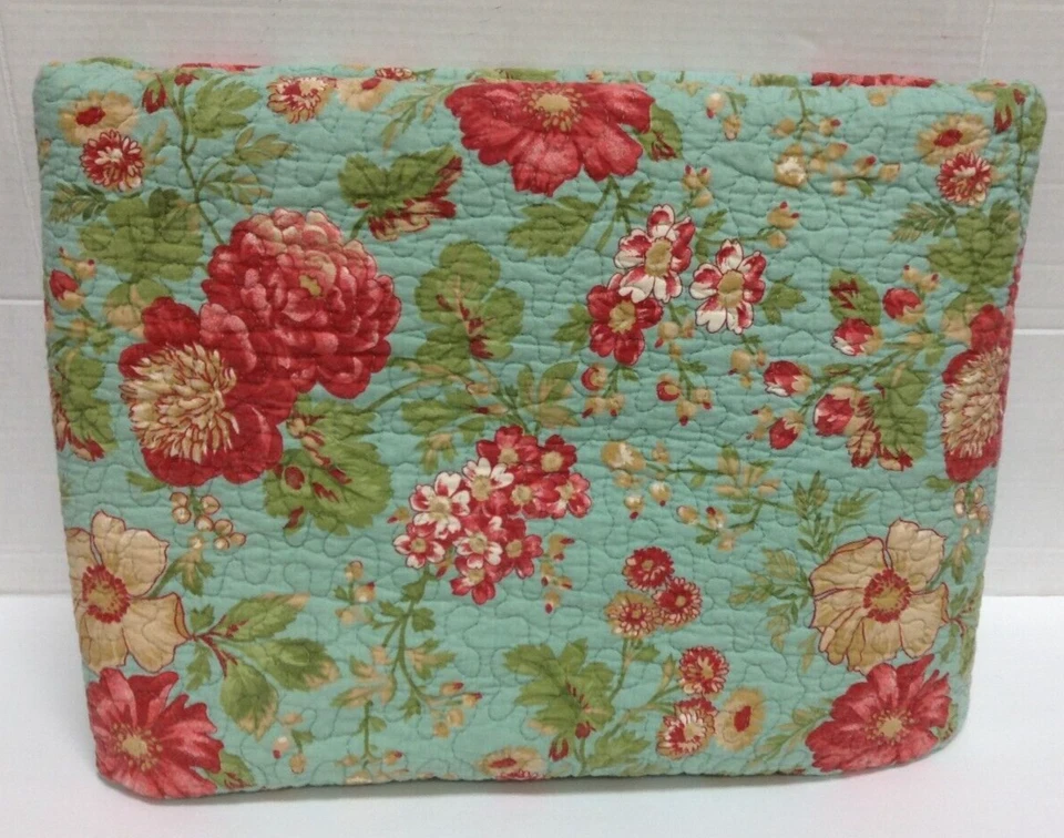 Edredón PEM America Floral Flor Jardín DOBLE 2 ST Shams Verde USADO Foto 3 de 4