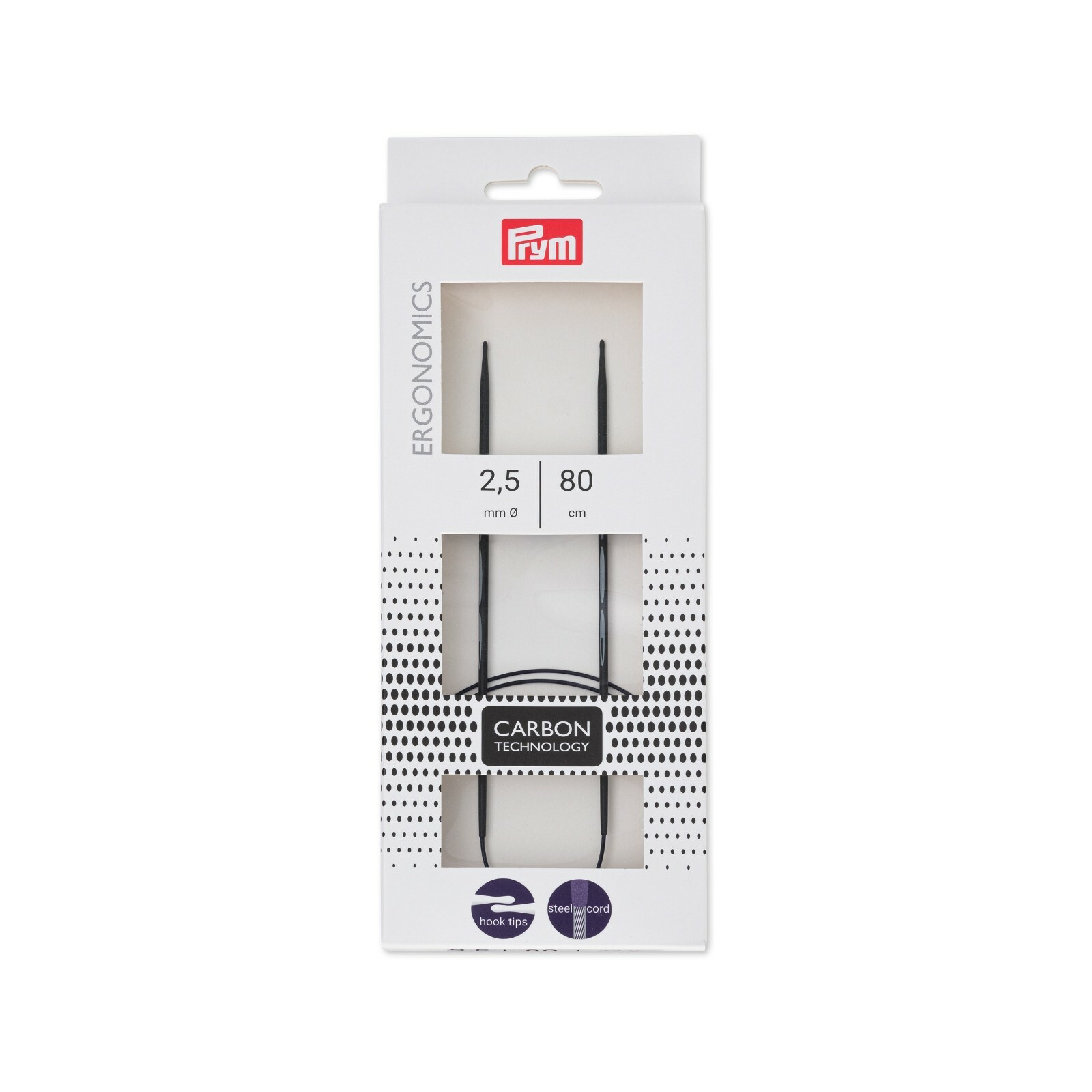 Prym Carbon Ergonomic Circular Knitting Needles - 2.5 mm x 80 cm - 215301